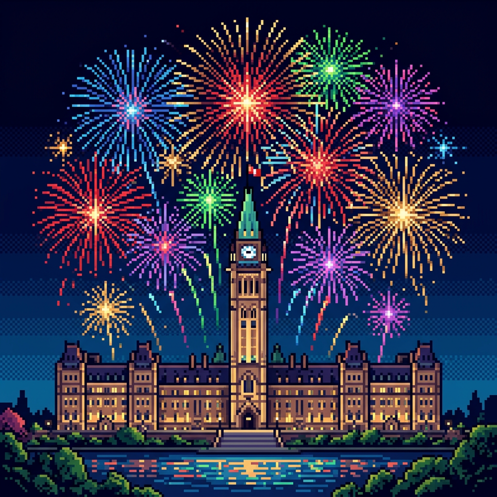 Pixel Art Victoria Fireworks preview