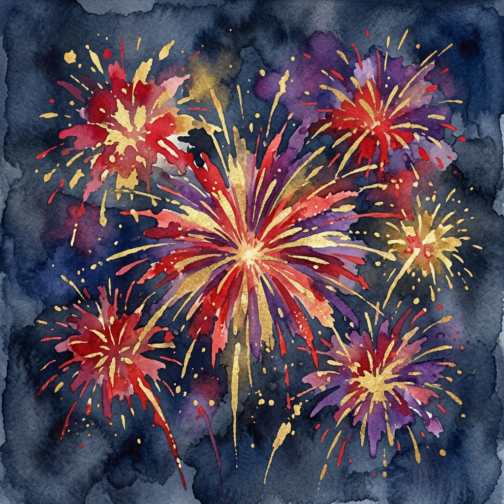 Watercolor Firework Burst Art preview