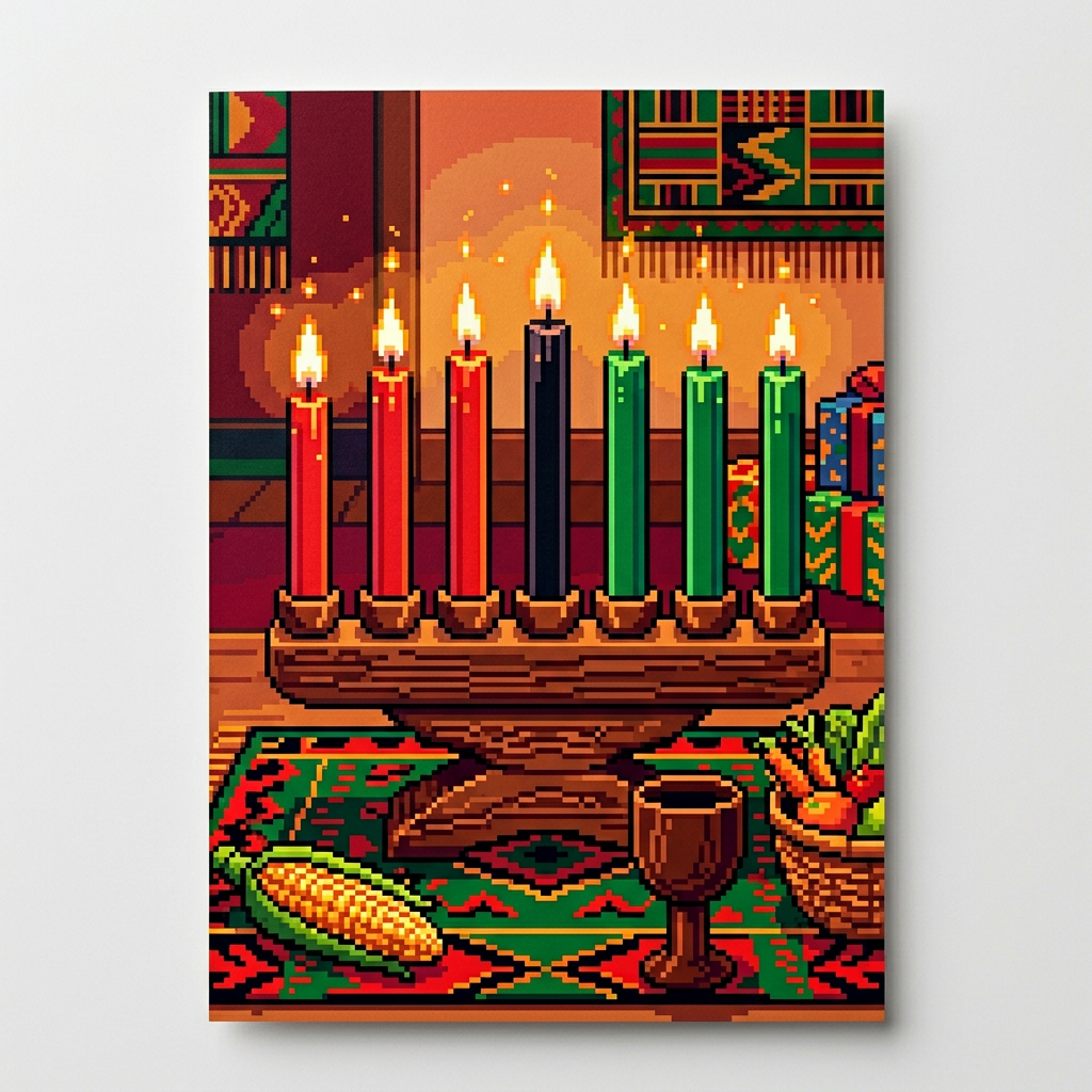 Pixel Art Kwanzaa Candles preview
