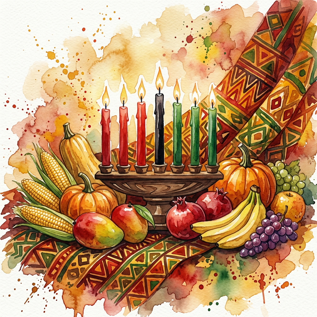 Watercolor Kwanzaa Harvest Art preview