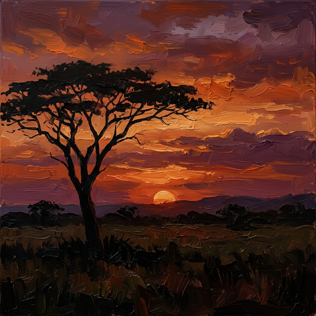 Oil Paint African Sunset Kwanzaa preview
