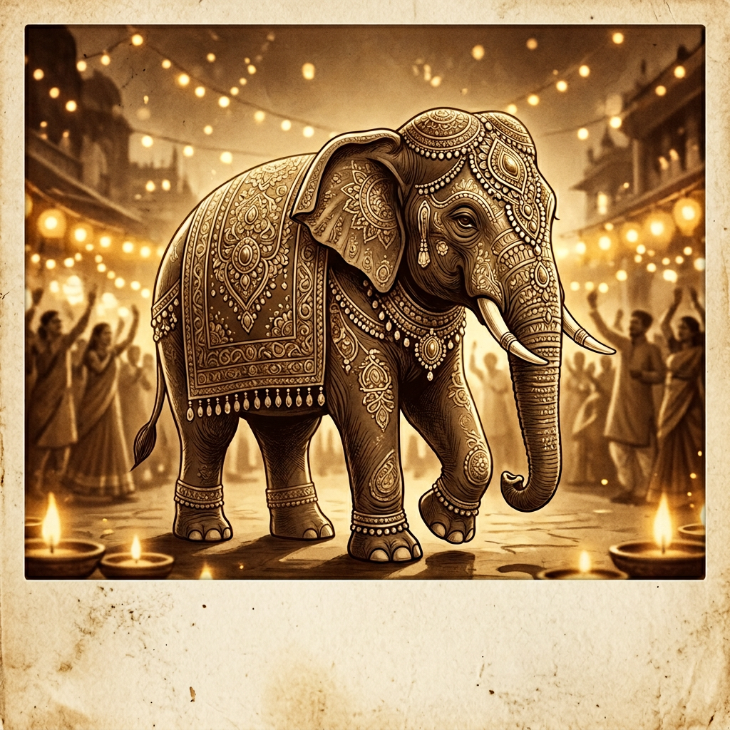 Diwali Vintage Elephant preview