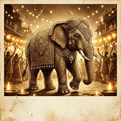 Diwali Vintage Elephant preview