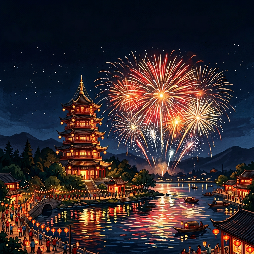 Fireworks Over Pagoda preview