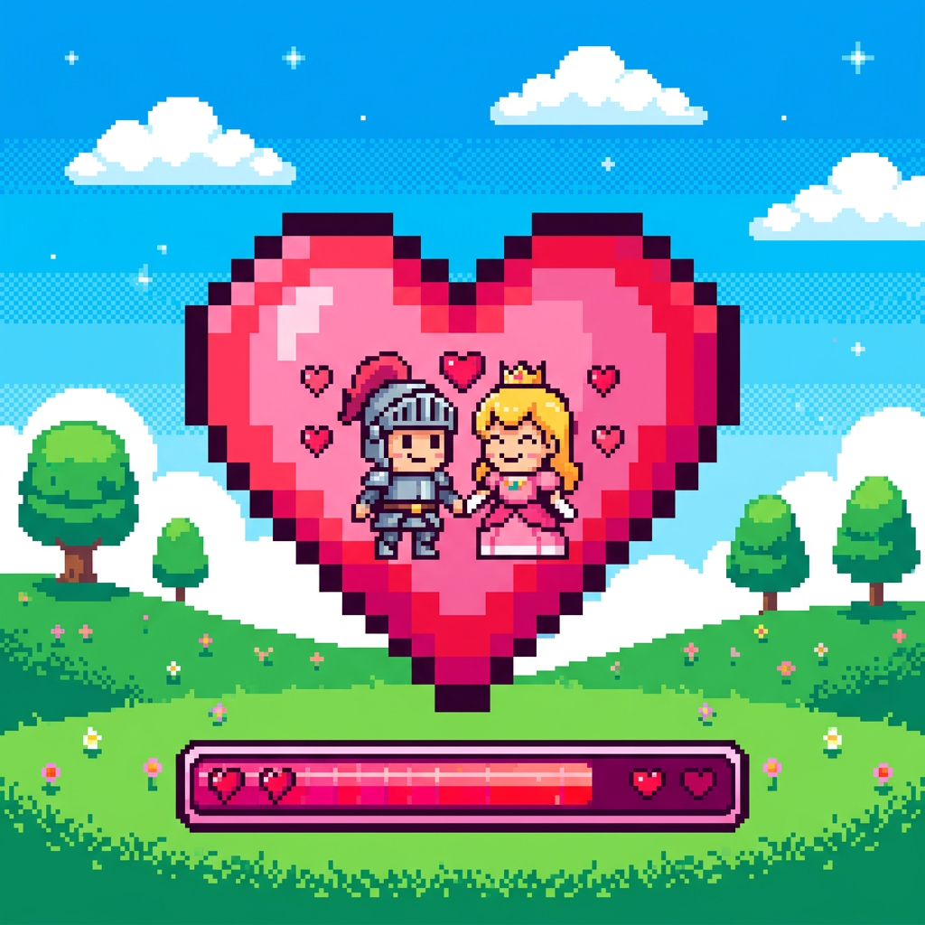 Pixel Heart Love Art preview