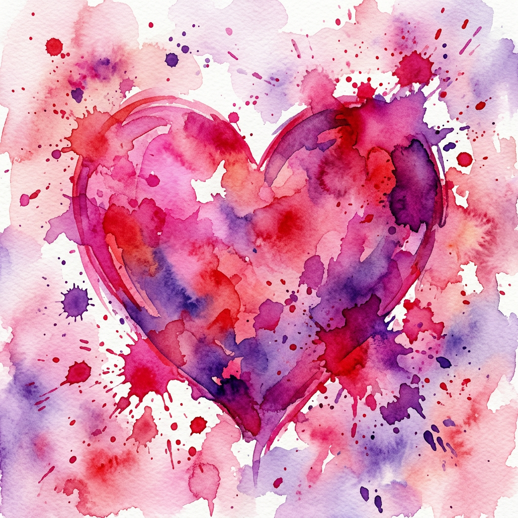 Watercolor Heart Splash Art preview