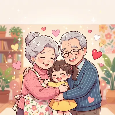 Kawaii Grandparents Hug preview