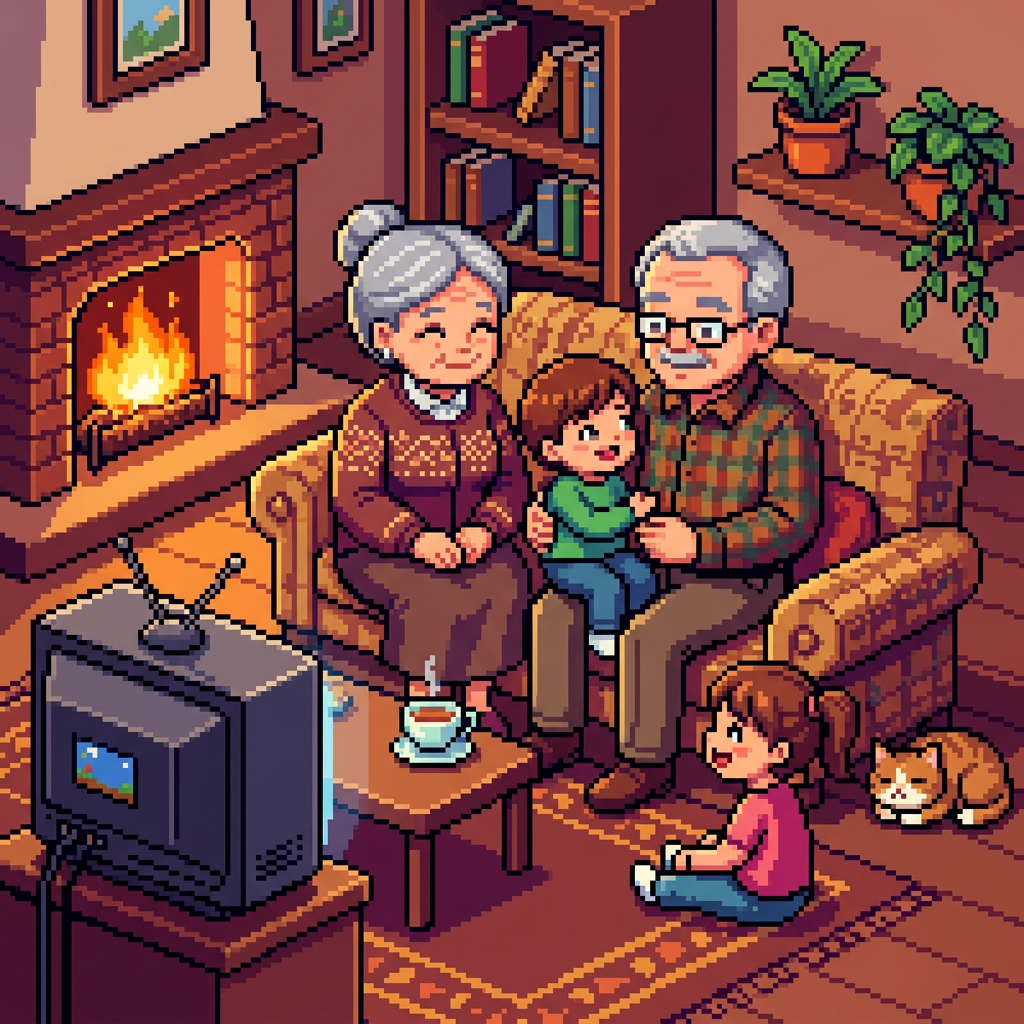 Pixel Grandparent Love Art preview