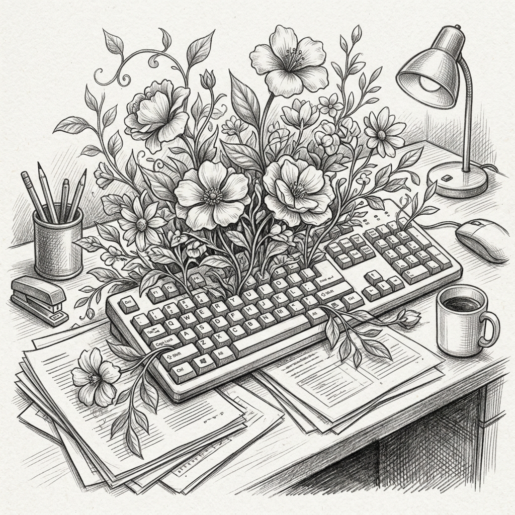Sketched Office Garden Art preview