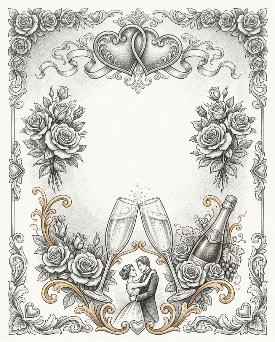 Love Anniversary Pencil Drawing