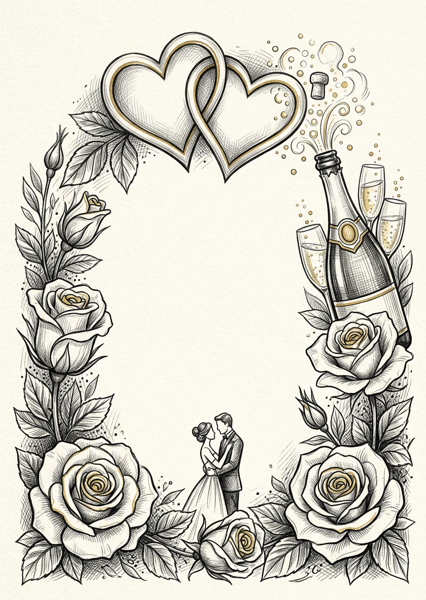 Love Anniversary Ink Illustration preview
