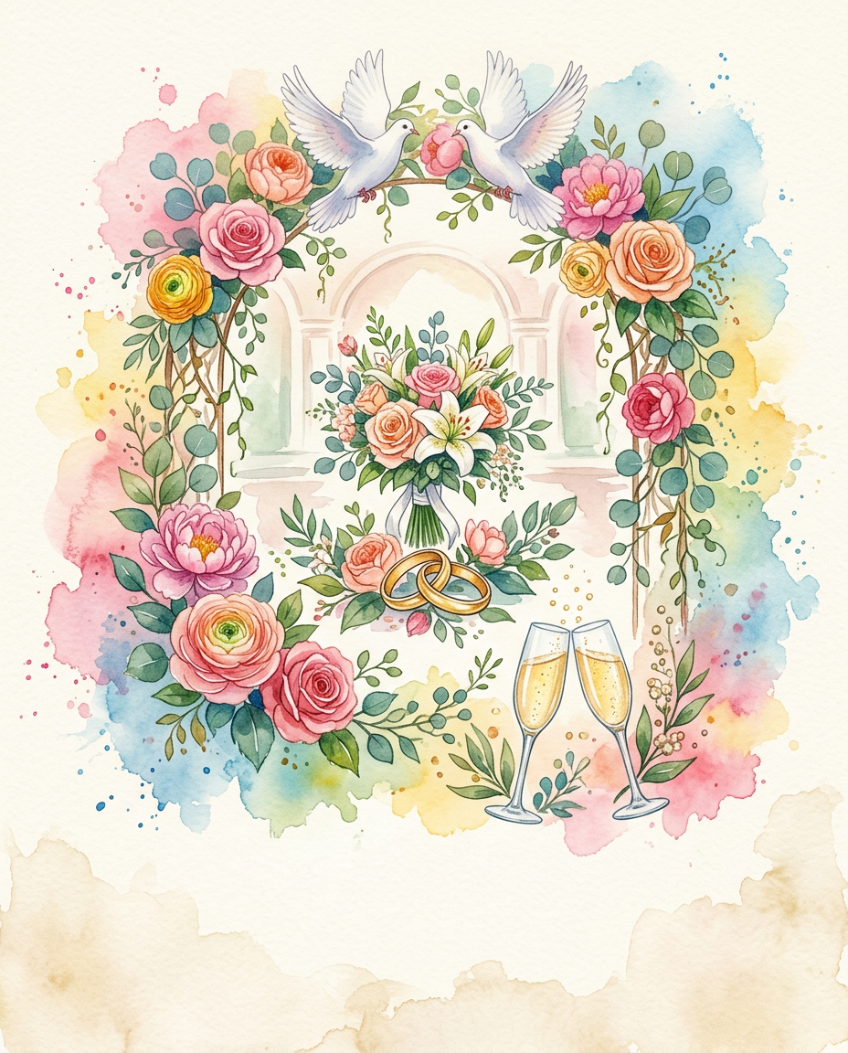 Wedding Celebration Watercolor Garden preview