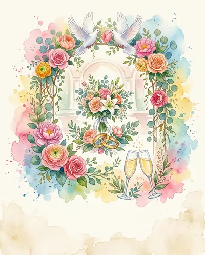 Wedding Celebration Watercolor Garden preview